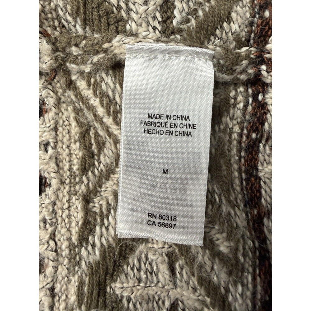 Lucky Brand Women’s M Aztec Southwest Boho Long Open Cardigan Sweater Cabincore - Picture 4 of 9